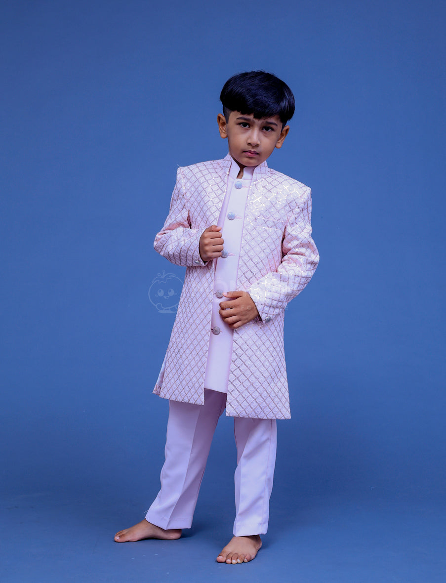 Pink  Sherwani For Boy