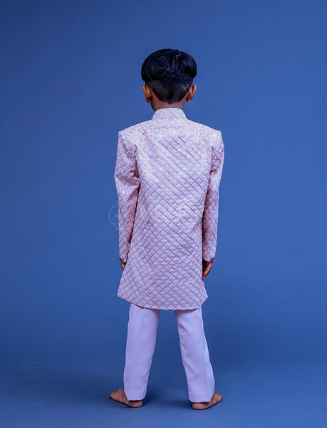 Pink  Sherwani For Boy - Quaternary Image