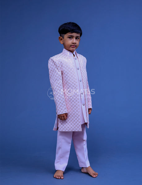 Pink Sherwani For Boy - Hover Image