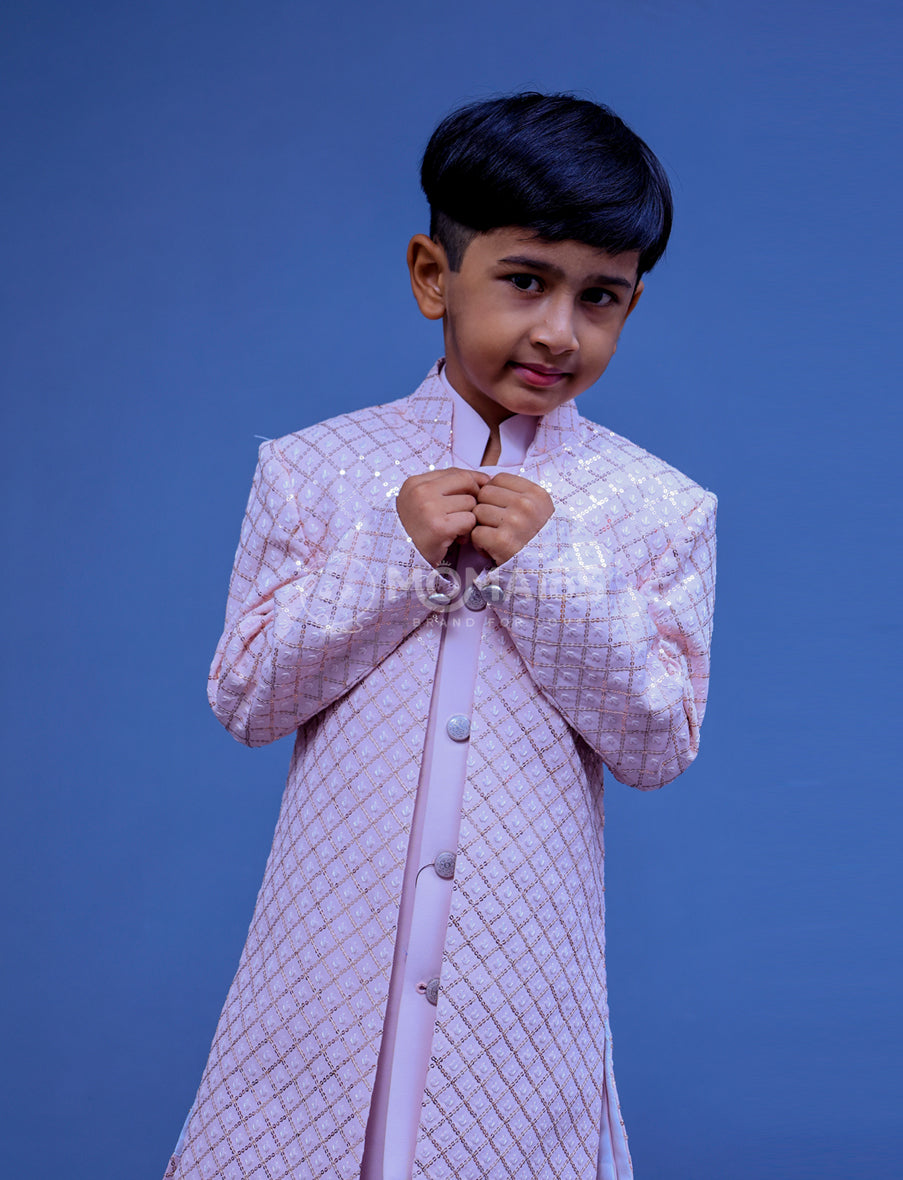 Pink  Sherwani For Boy