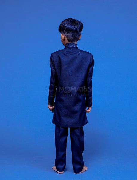 Black Sherwani For Boy - Quaternary Image