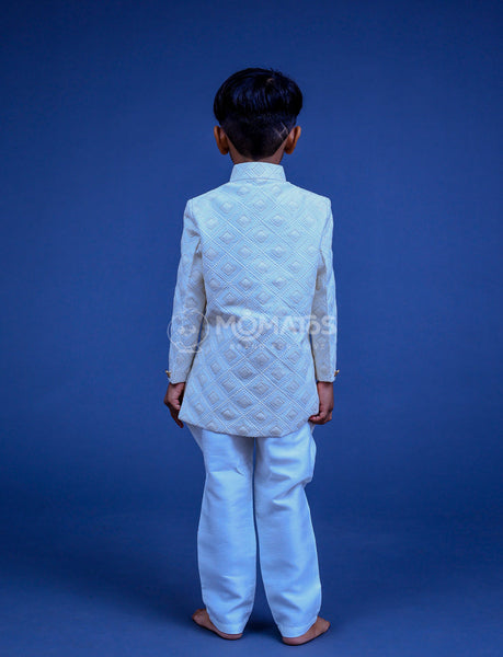 Cream Sherwani For Boy - Tertiary Image