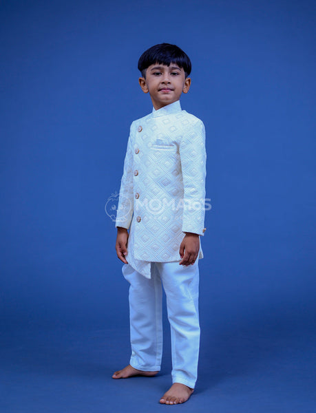 Cream Sherwani For Boy - Quaternary Image