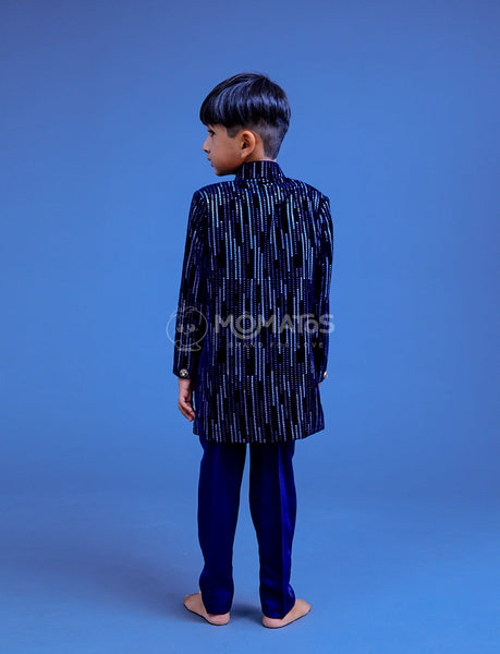 Blue Sherwani For Boy - Quaternary Image