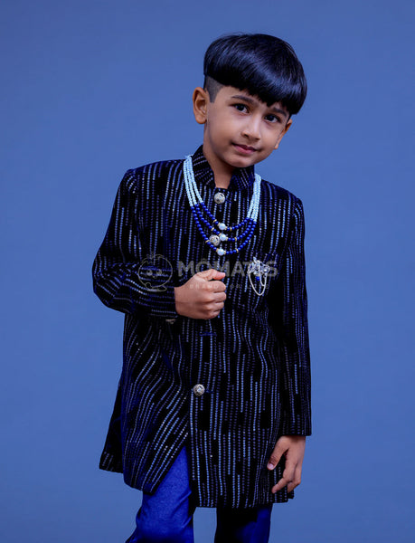 Blue Sherwani For Boy - Tertiary Image