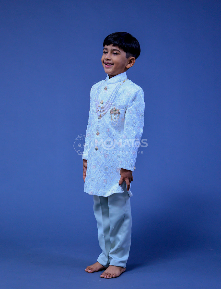 White Sherwani For Boy