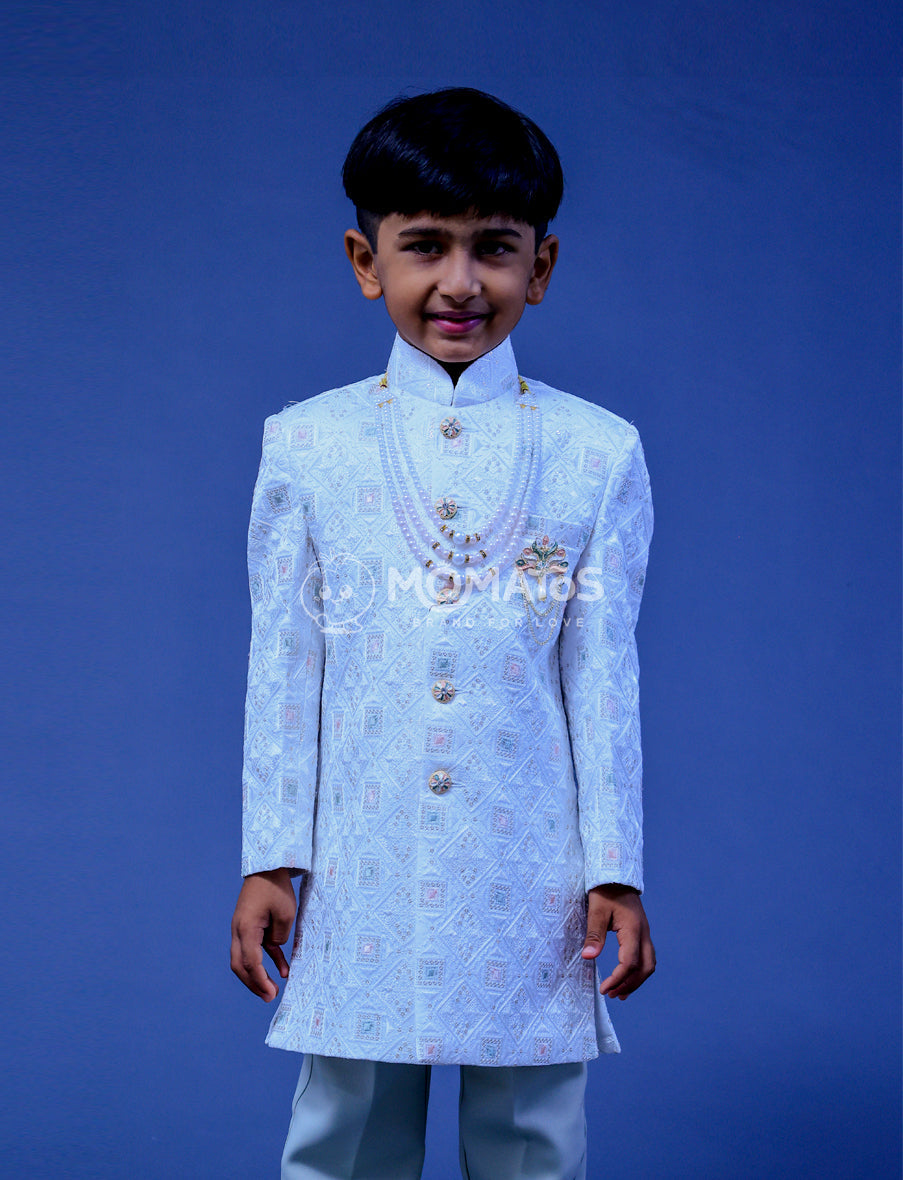 White Sherwani For Boy