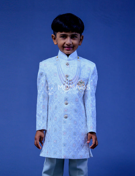 White Sherwani For Boy - Tertiary Image