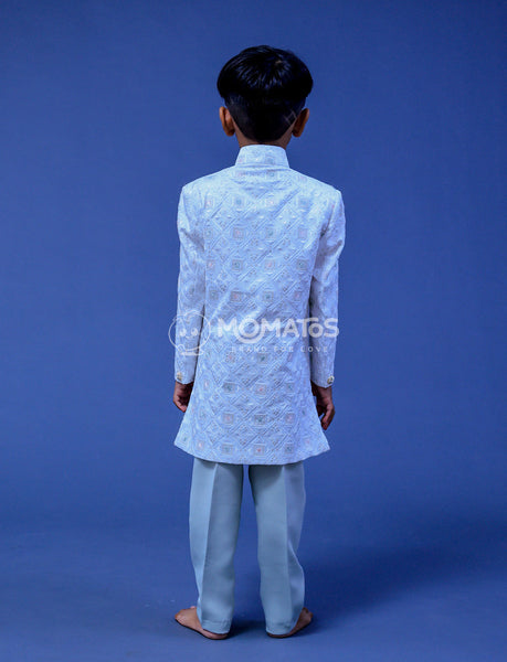 White Sherwani For Boy - Quaternary Image