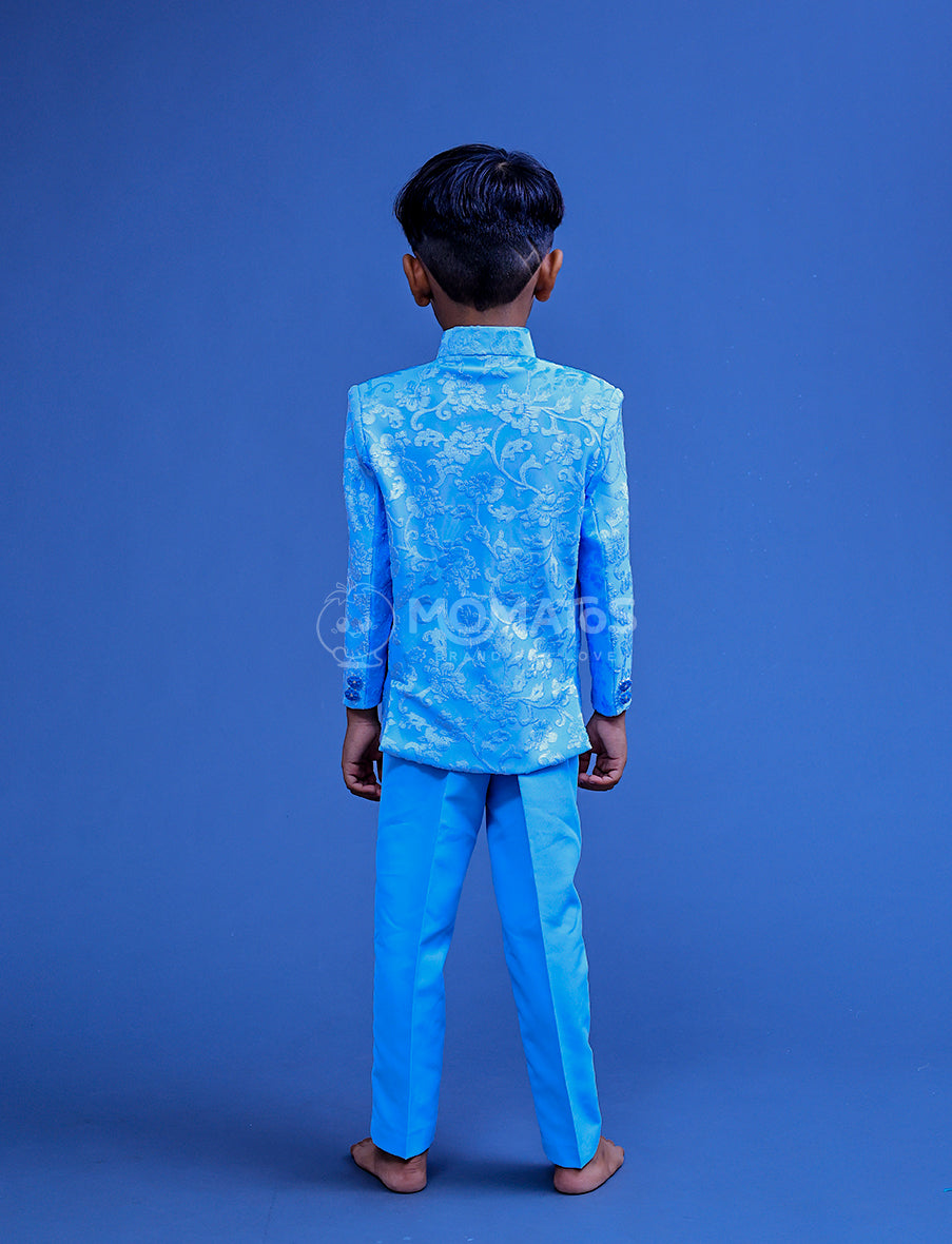 Let your little boy dazzle in our Sky Blue Sherwani. 