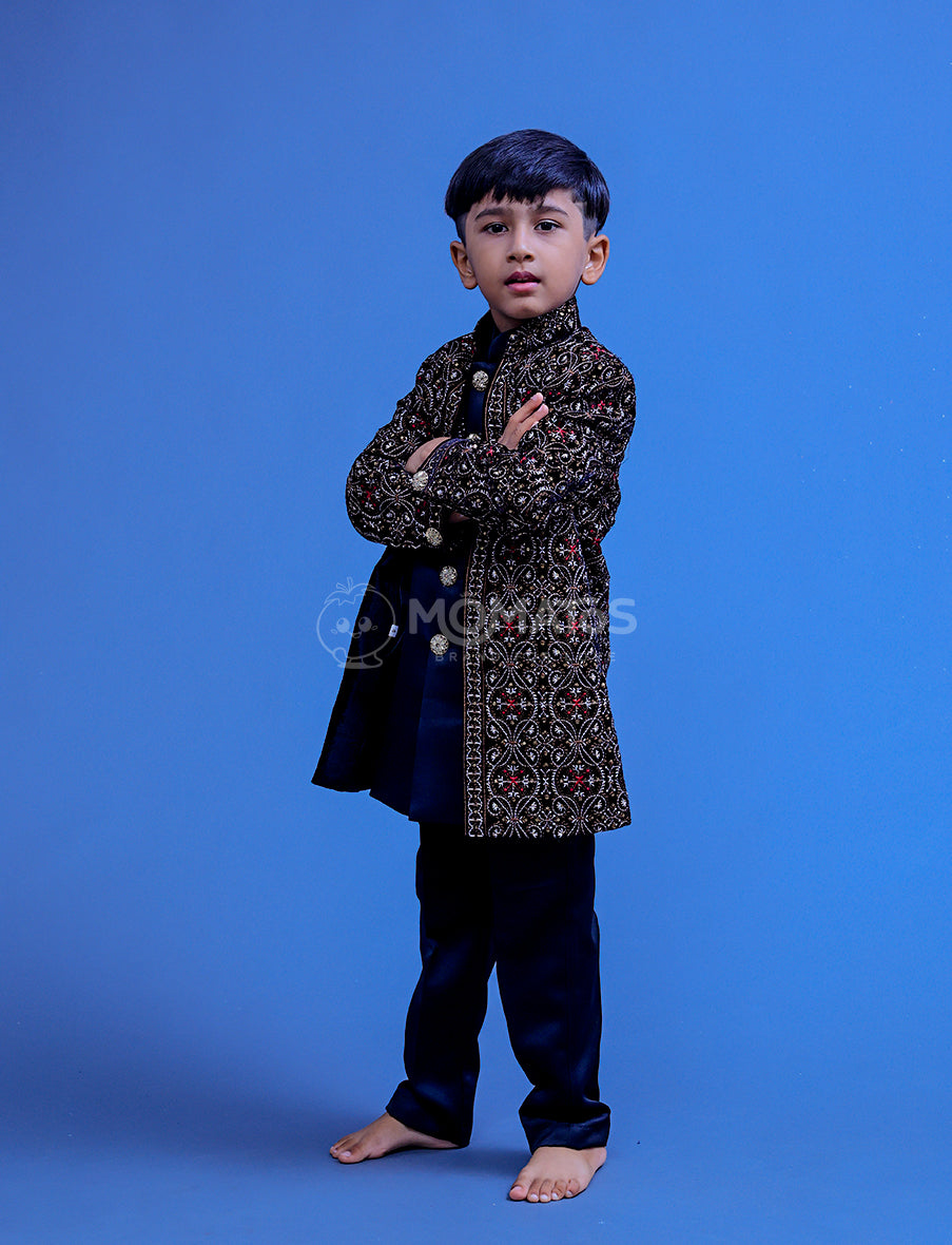 Black Sherwani For Boy
