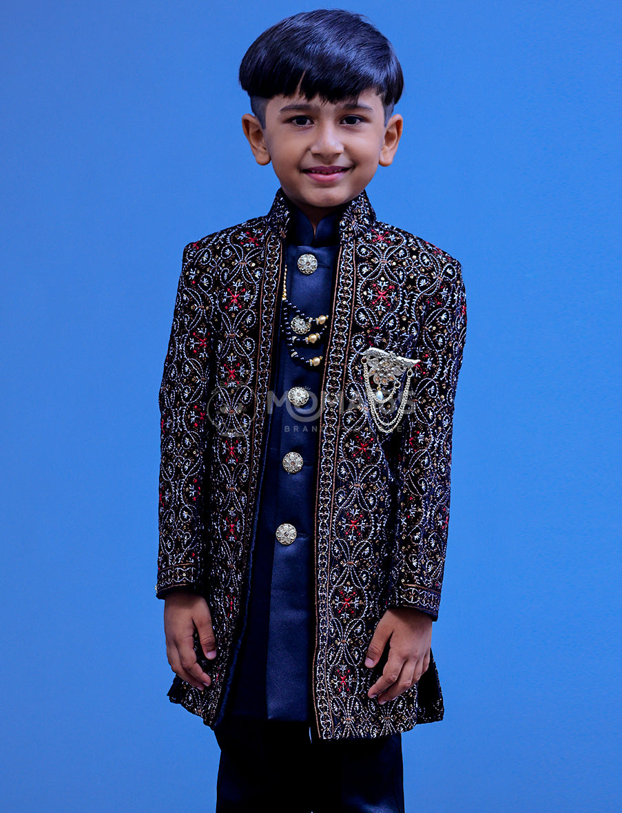 Black Sherwani For Boy – Momatos