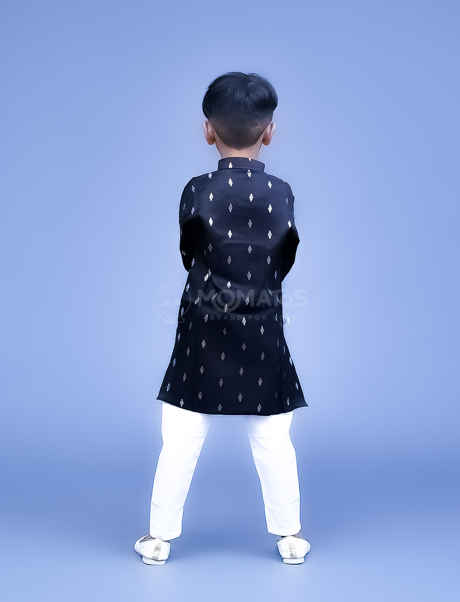 Black 2pc Kurta-pyjama