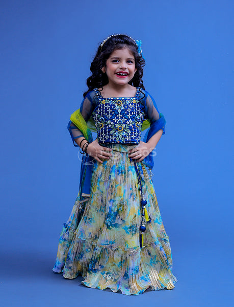 Blue Choli Set For Girl