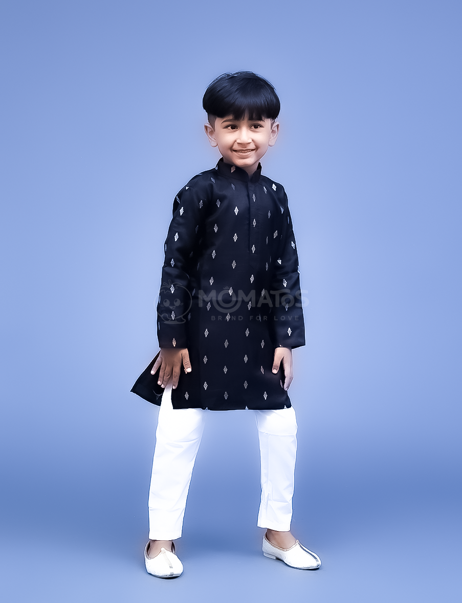 Black 2pc Kurta-pyjama