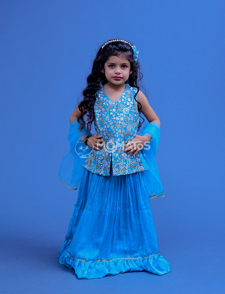 Green Choli Set For Girl