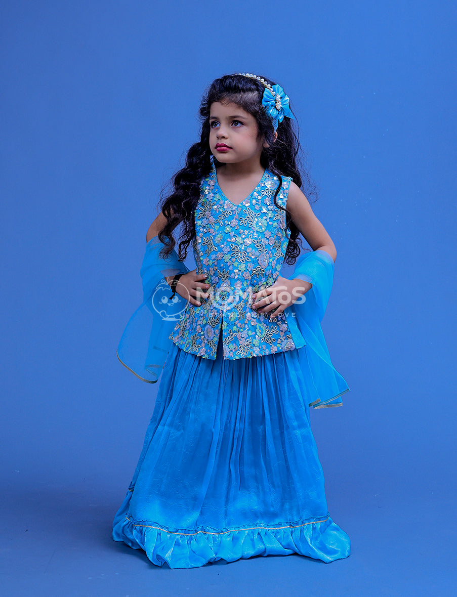 Green Choli Set For Girl