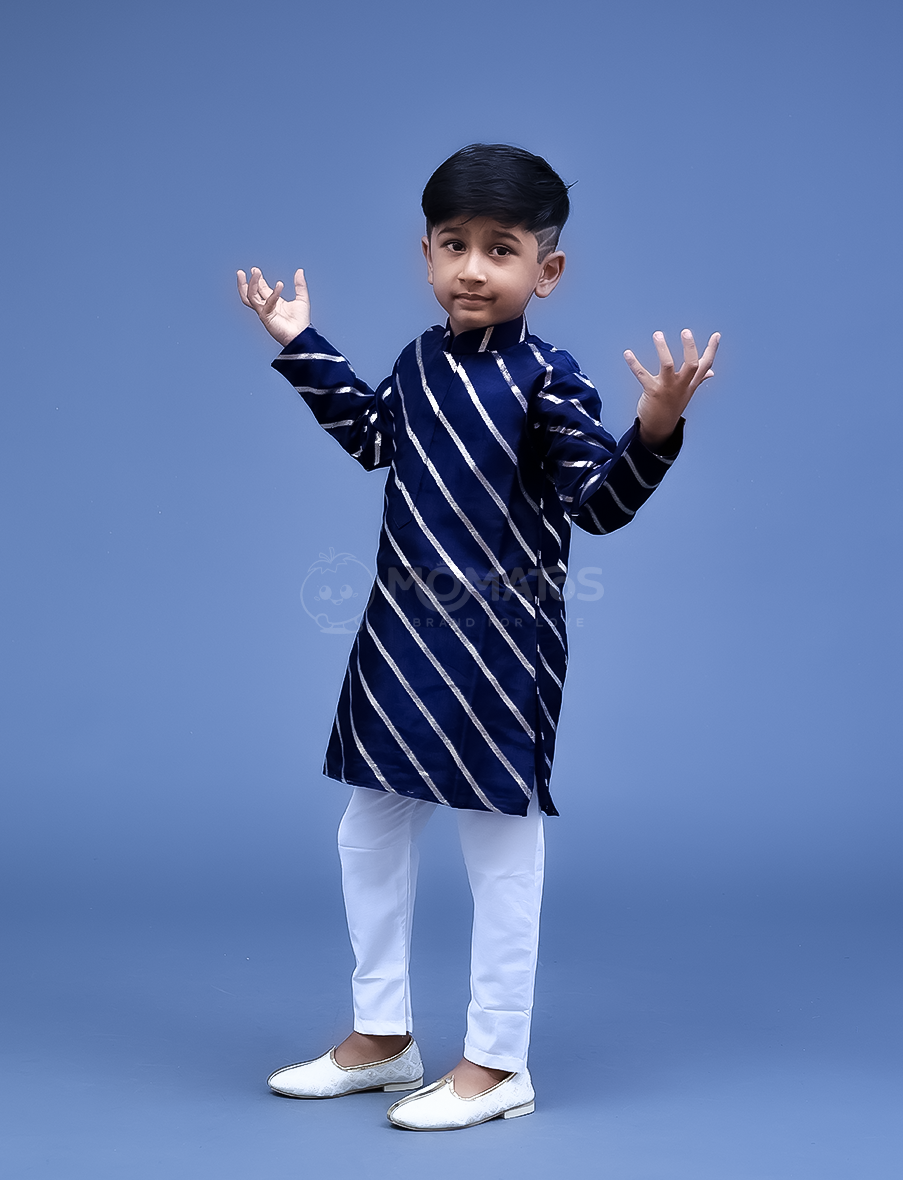 Navy Blue Kurta Payjama For Boy
