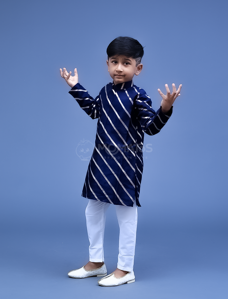 NAVY BLUE KURTA PAYJAMA FOR BOY