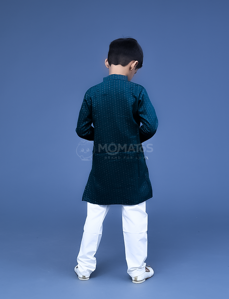 GREEN KURTA PYJAMA FOR BOY - Quaternary Image