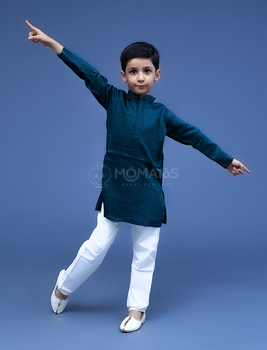 Green Kurta Pyjama For Boy
