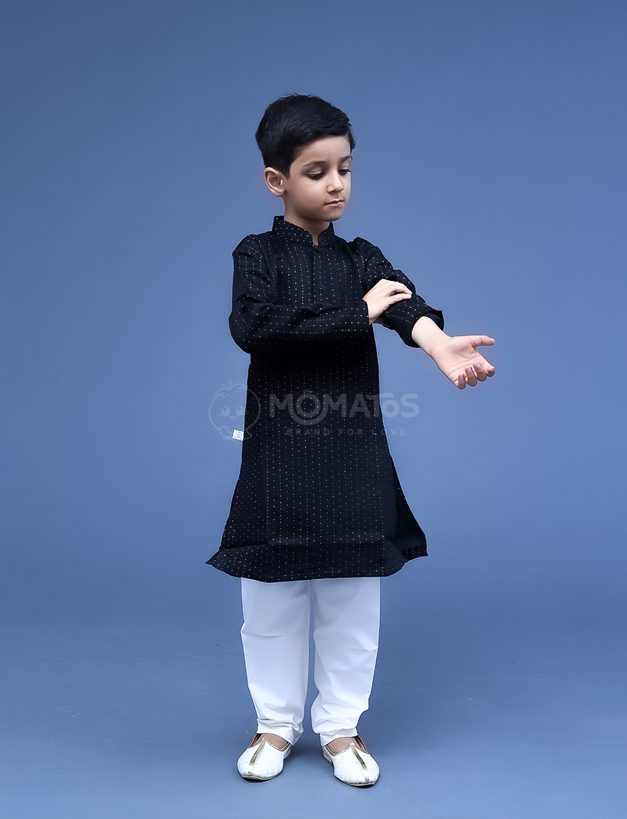 Black Kurta Pyjama For Boy
