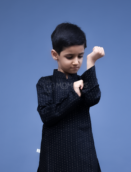 BLACK KURTA PYJAMA FOR BOY - Tertiary Image