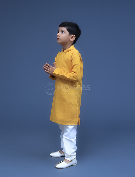 MUSTARD KURTA PAYJAMA FOR BOY - Tertiary Image