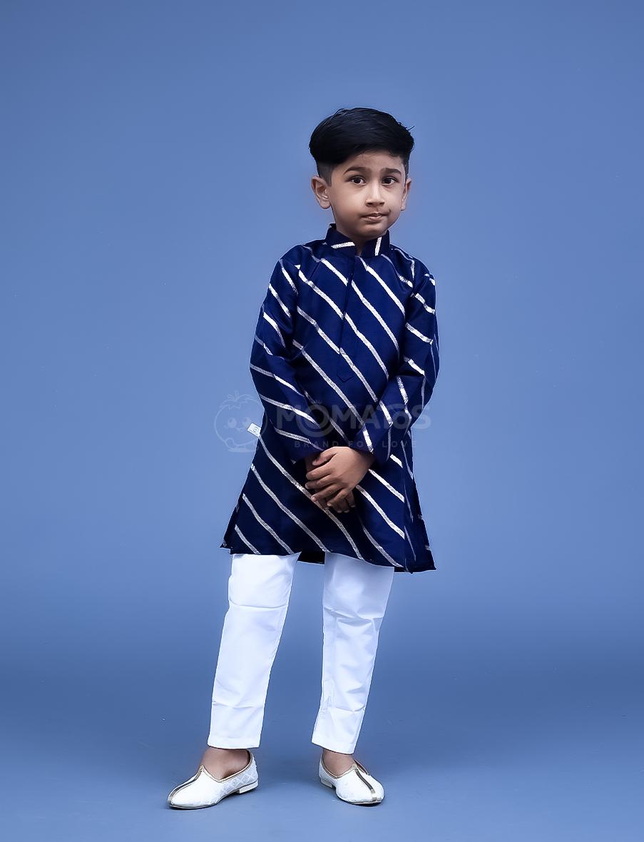 NAVY BLUE KURTA PAYJAMA FOR BOY