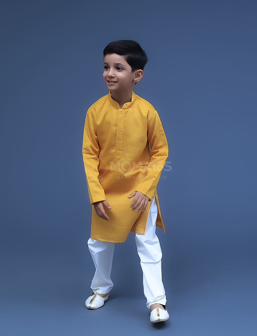 Mustard Kurta Payjama For Boy
