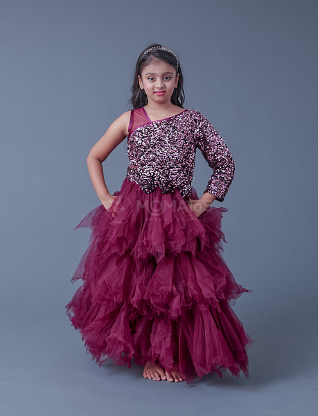 Wine Gown For Girl