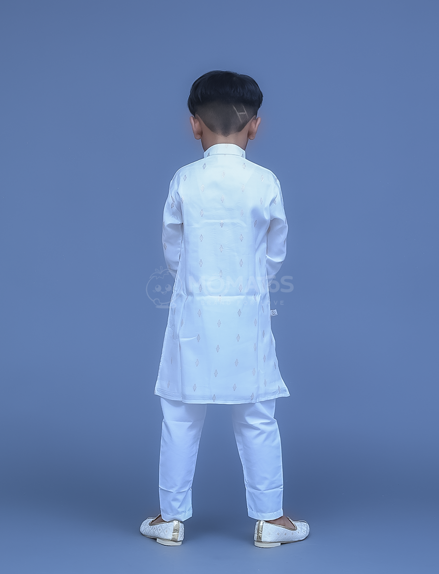 White 2pc Kurta-pyjama