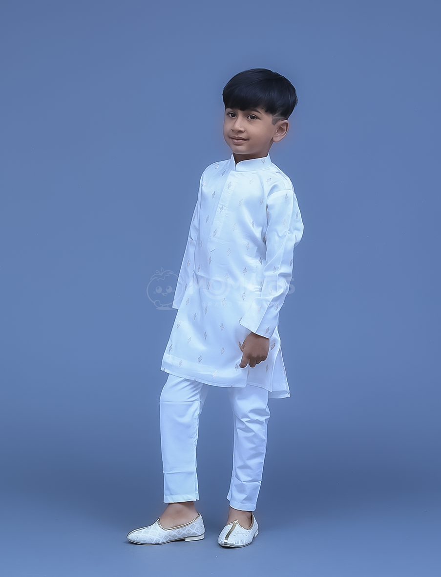 White 2pc Kurta Pyjama
