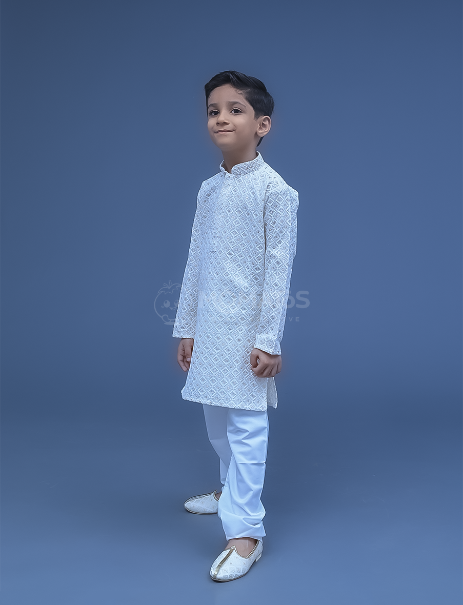 cream kurta pyjama for boys