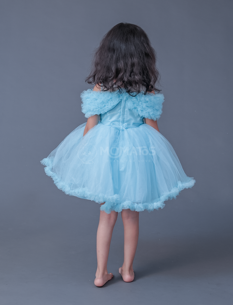 Sky Blue  Frock For Girl