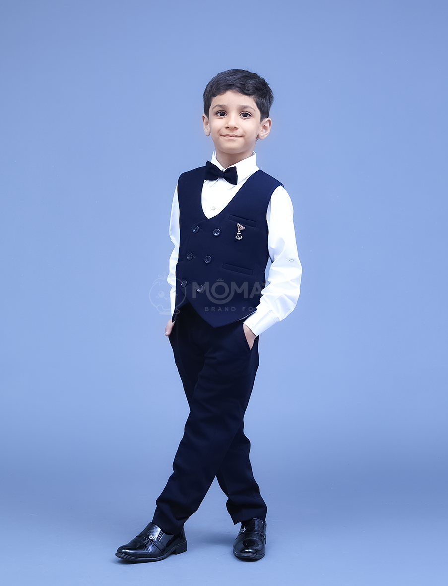 Dress your little one in a dashing blue party wear set