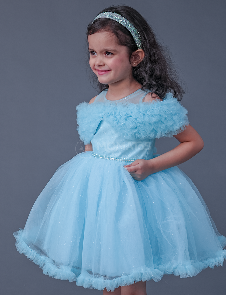 Sky Blue  Frock For Girl