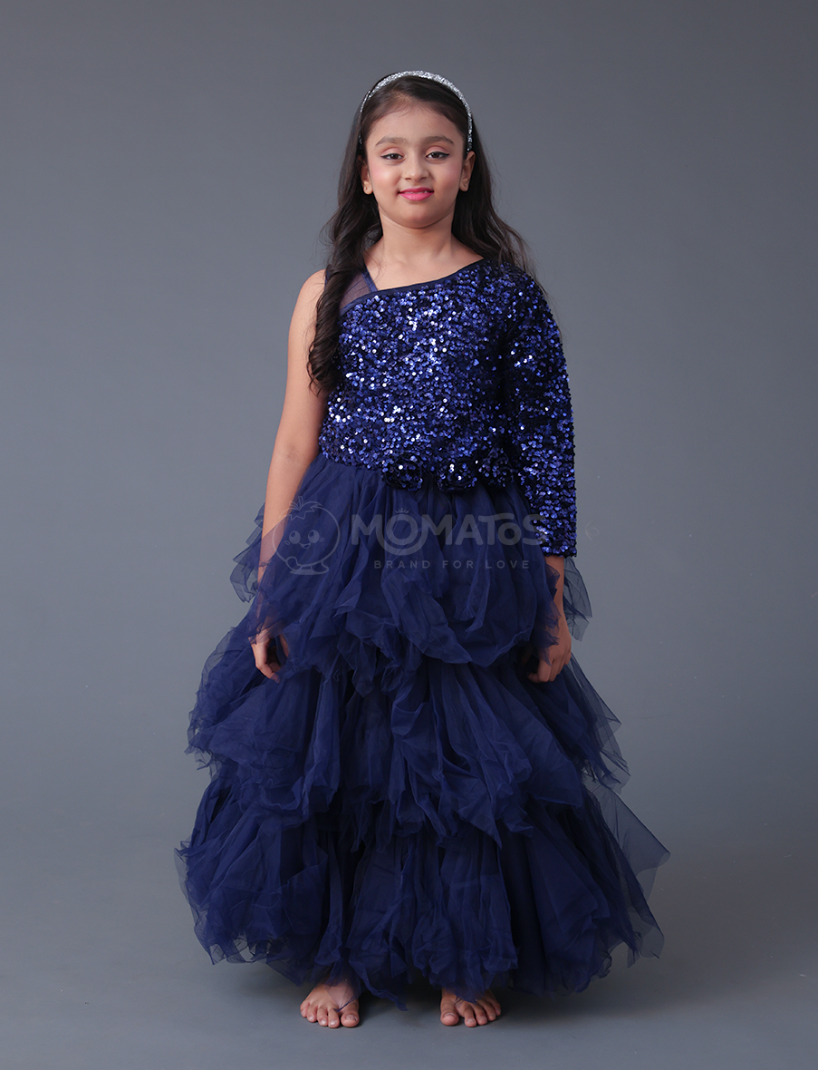 nevy blue gown for girl, nevy blue gown