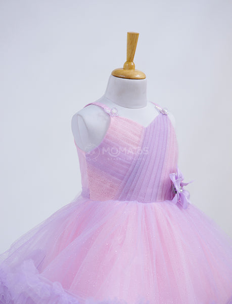 A Charming Purple Party Dress for Girls - Hover Image