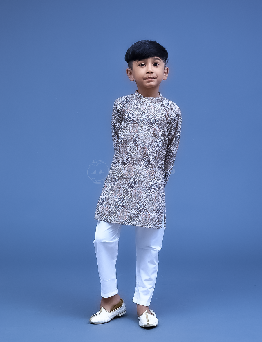 Orange 2pc Kurta-pyjama