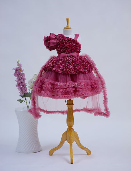 A Charming Onion 3D Floral FrocK