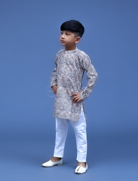 Orange 2pc Kurta-pyjama - Tertiary Image