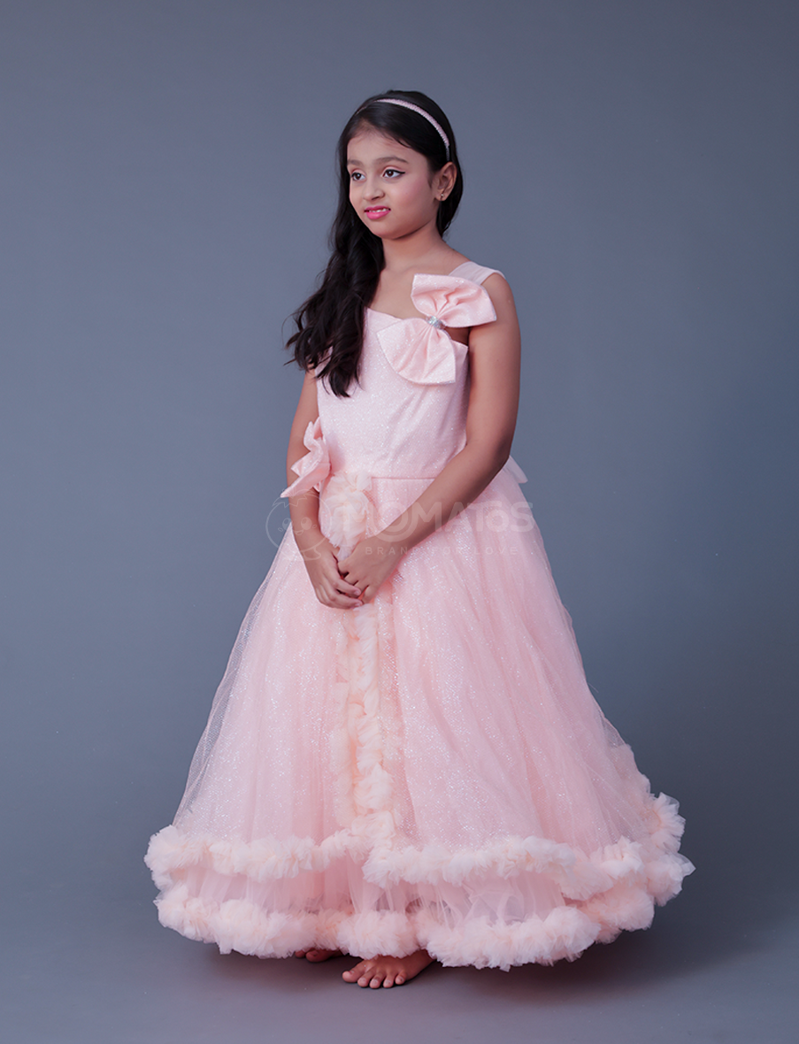 Peach Gown For Girl