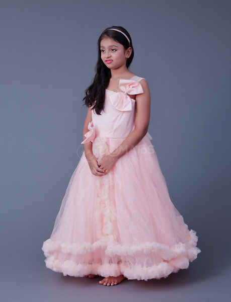 Peach Gown For Girl - Hover Image