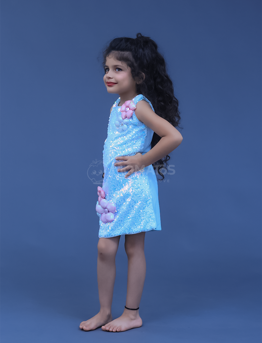 sky blue midi for girl, sky blue midi