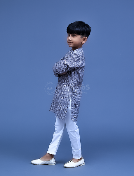 Green 2pc Kurta-pyjama - Hover Image