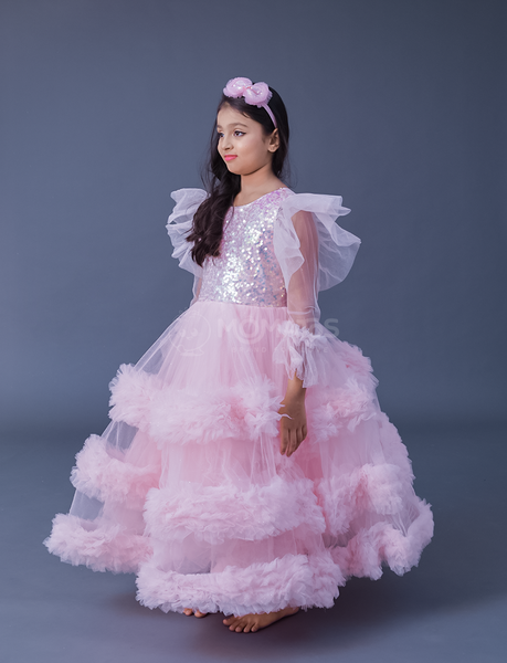 Peach  Gown For Girl - Hover Image