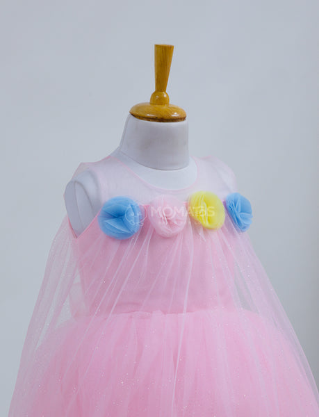 An Elegant Pink Party Frock for Girls - Hover Image