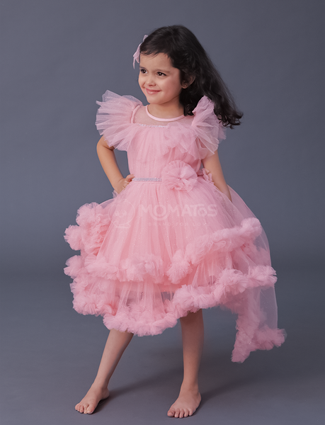 Peach Frock For Girl - Hover Image