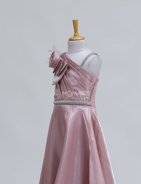 Classic Onion Gown with Single Flower Accent - Hover Image